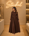Robe manche longue nouée au dos
