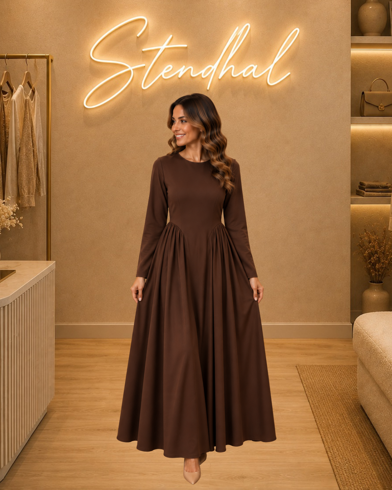 Robe manche longue nouée au dos