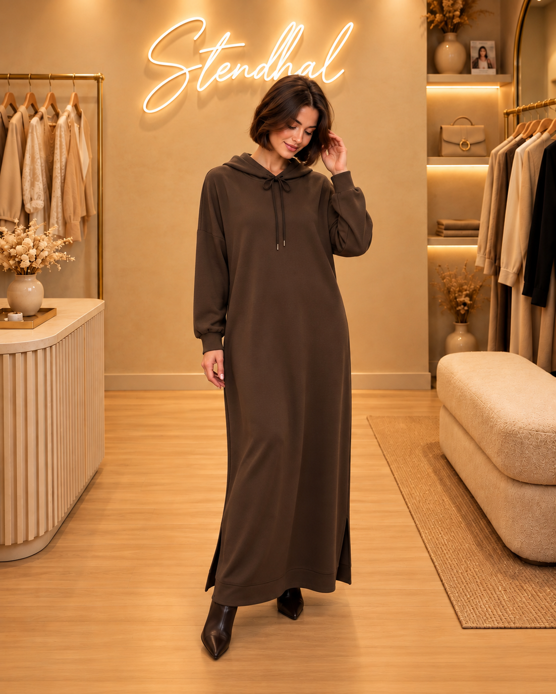 Robe sweat à capuche