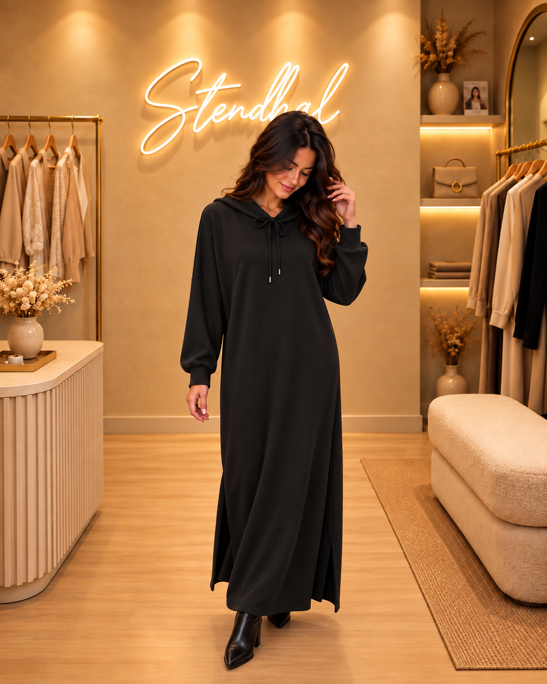 Robe sweat à capuche
