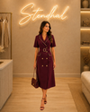 Robe tailleur ceinturée