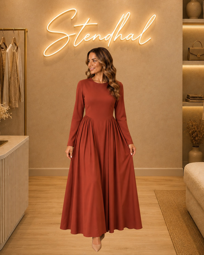 Robe manche longue nouée au dos