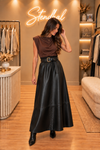 Jupe simili avec ceinture