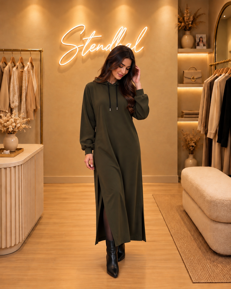Robe sweat à capuche